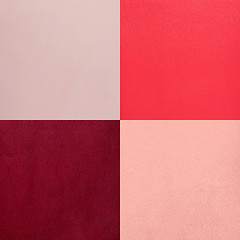 Image showing Set of pink leather samples