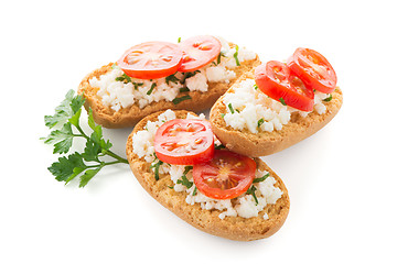 Image showing Bread with cottage