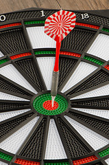 Image showing Dart board with dart