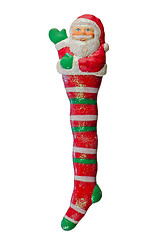 Image showing Santa\'s white and red stocking