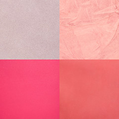 Image showing Set of pink leather samples