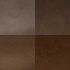 Image showing Set of brown leather samples