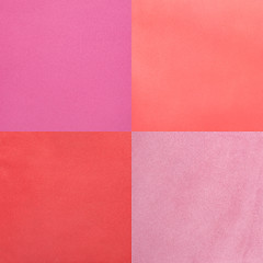 Image showing Set of pink leather samples