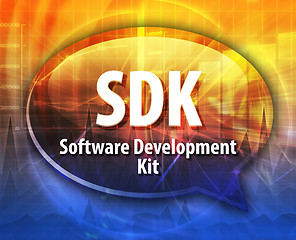 Image showing SDK acronym definition speech bubble illustration
