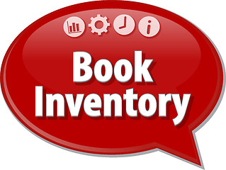 Image showing Book Inventory  Business term speech bubble illustration