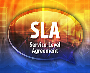 Image showing SLA acronym definition speech bubble illustration