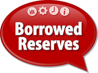 Image showing Borrowed Reserves  Business term speech bubble illustration