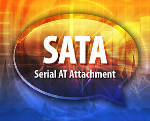 Image showing SATA acronym definition speech bubble illustration