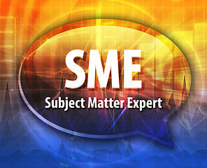 Image showing SME acronym definition speech bubble illustration