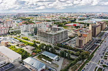 Image showing Construction site of residential house in Tyumen