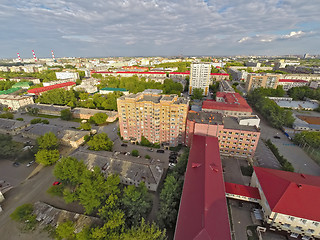 Image showing City quarters from helicopter. Tyumen. Russia