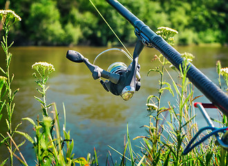 Image showing Feeder - English fishing tackle for catching fish.