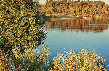 Image showing Landscape with the image of the river and the surrounding nature