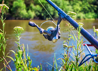 Image showing Feeder - English fishing tackle for catching fish.