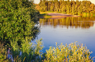 Image showing Landscape with the image of the river and the surrounding nature