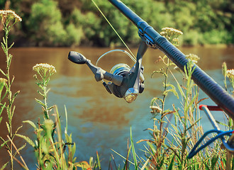 Image showing Feeder - English fishing tackle for catching fish.