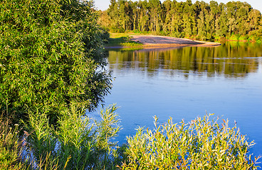 Image showing Landscape with the image of the river and the surrounding nature