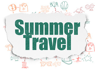 Image showing Vacation concept: Summer Travel on Torn Paper background