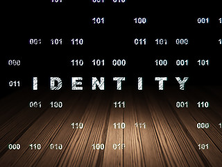 Image showing Protection concept: Identity in grunge dark room