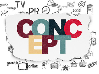 Image showing Marketing concept: Concept on Torn Paper background