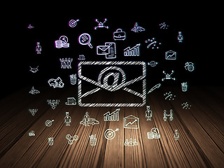 Image showing Business concept: Email in grunge dark room