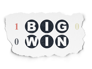 Image showing Business concept: Big Win on Torn Paper background