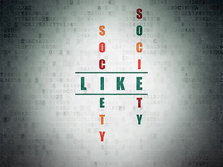 Image showing Social network concept: word Like in solving Crossword Puzzle
