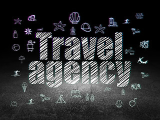 Image showing Vacation concept: Travel Agency in grunge dark room