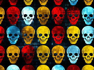 Image showing Healthcare concept: Scull icons on Digital background