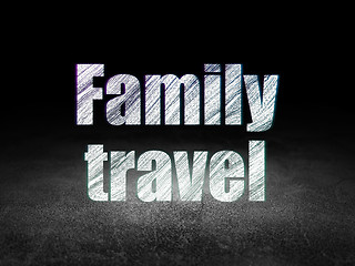 Image showing Tourism concept: Family Travel in grunge dark room