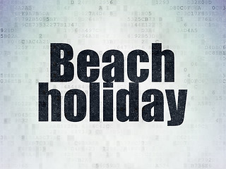 Image showing Vacation concept: Beach Holiday on Digital Paper background