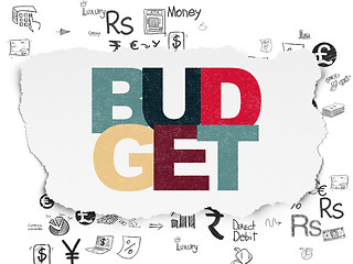 Image showing Money concept: Budget on Torn Paper background