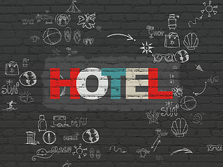 Image showing Vacation concept: Hotel on wall background