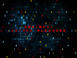 Image showing Finance concept: Business Before pleasure on Digital background