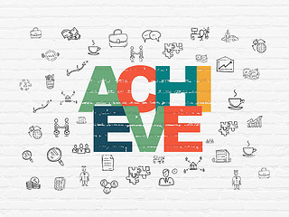 Image showing Business concept: Achieve on wall background
