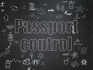 Image showing Travel concept: Passport Control on School Board background