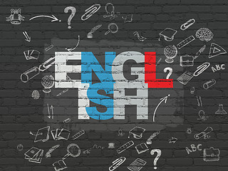 Image showing Studying concept: English on wall background