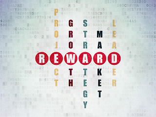 Image showing Business concept: word Reward in solving Crossword Puzzle