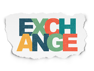 Image showing Currency concept: Exchange on Torn Paper background