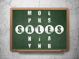 Image showing Marketing concept: word Sales in solving Crossword Puzzle