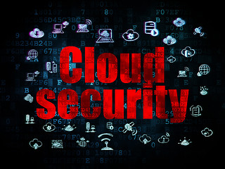 Image showing Cloud technology concept: Cloud Security on Digital background