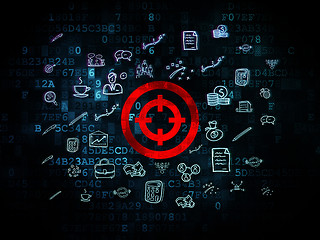 Image showing Finance concept: Target on Digital background