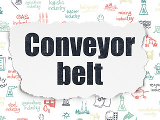 Image showing Manufacuring concept: Conveyor Belt on Torn Paper background