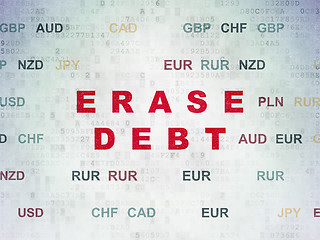 Image showing Finance concept: Erase Debt on Digital Paper background