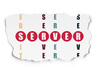 Image showing Web development concept: word Server in solving Crossword Puzzle