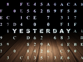 Image showing Timeline concept: Yesterday in grunge dark room