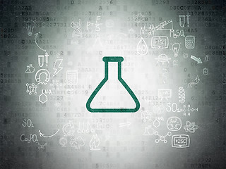 Image showing Science concept: Flask on Digital Paper background