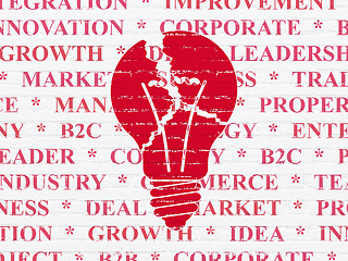 Image showing Business concept: Light Bulb on wall background