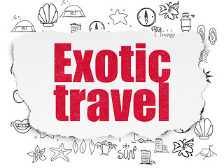 Image showing Vacation concept: Exotic Travel on Torn Paper background