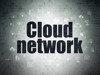 Image showing Cloud networking concept: Cloud Network on Digital Paper background
